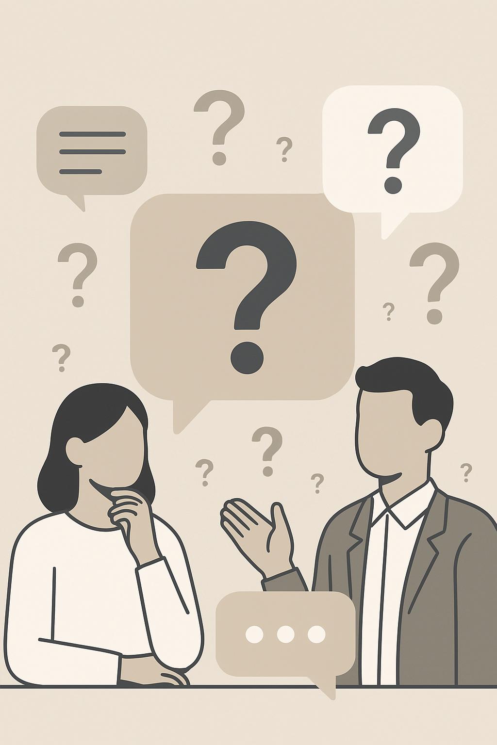 Question Color Dialogue illustration representing frequently asked questions using neutral ...